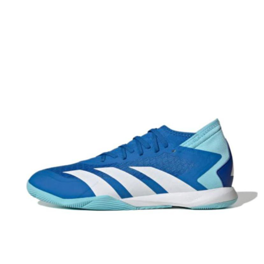 推荐商品：adidas Predator Accuracy.3 IN 中端 平底 室内 圆头 人草 足球鞋 蓝色/白色