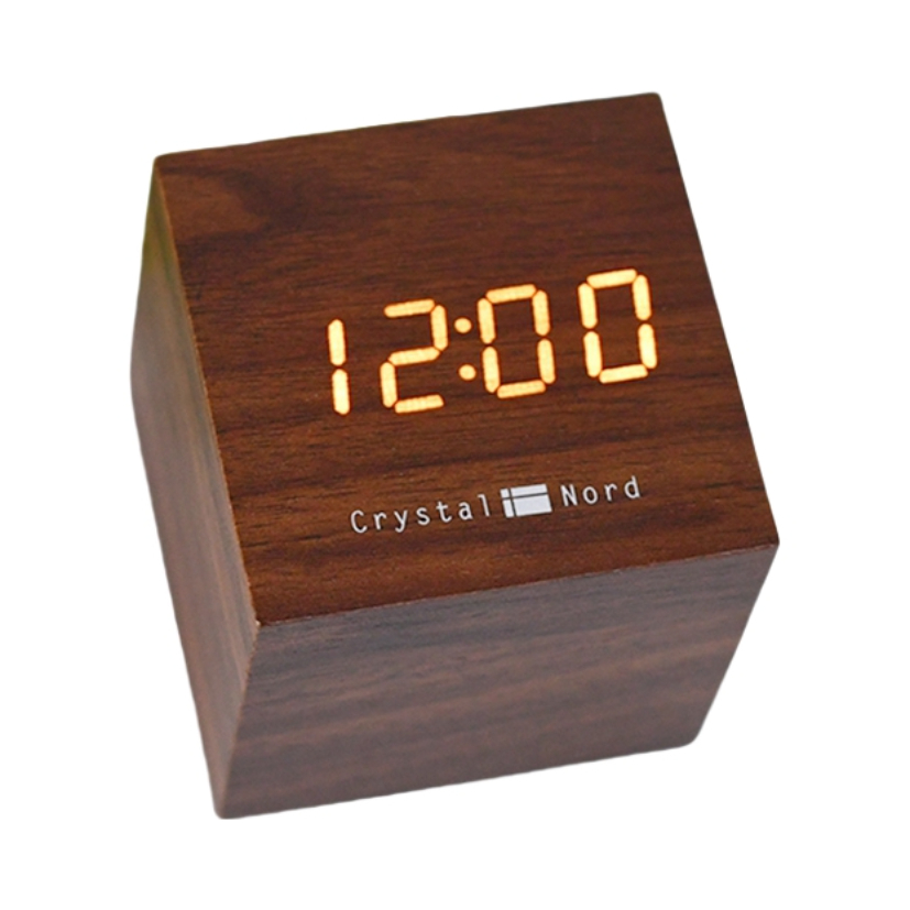 推荐商品：Crystal Nord/水晶诺德 插电款 桌面时钟木质纹木头造型电子钟闹钟