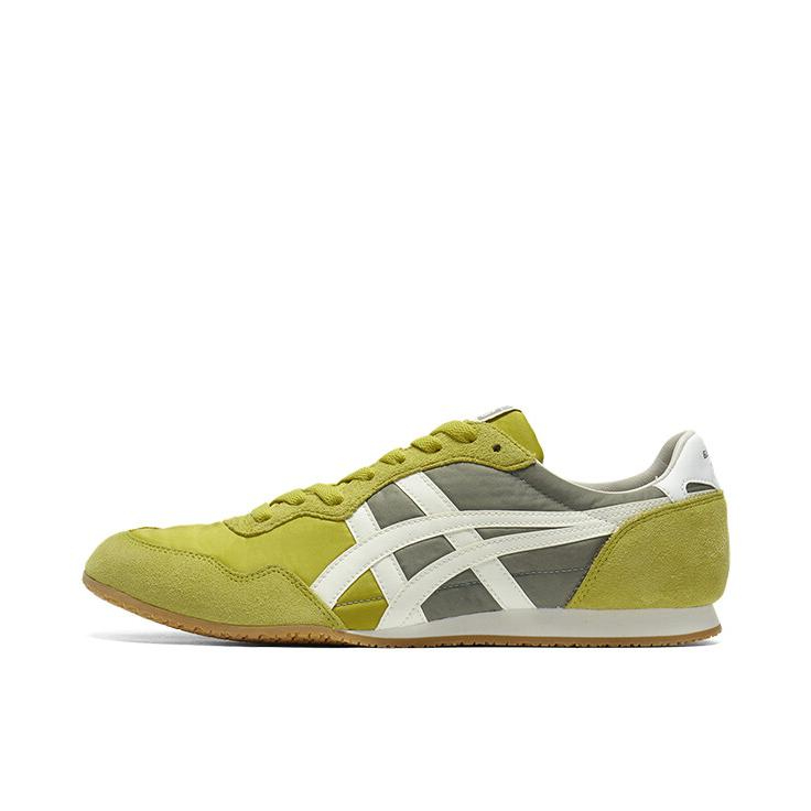推荐商品：Onitsuka Tiger 鬼冢虎 Serrano 运动休闲鞋 舒适轻便防滑耐磨网布透气百搭复古减震包裹性低帮 黄绿色