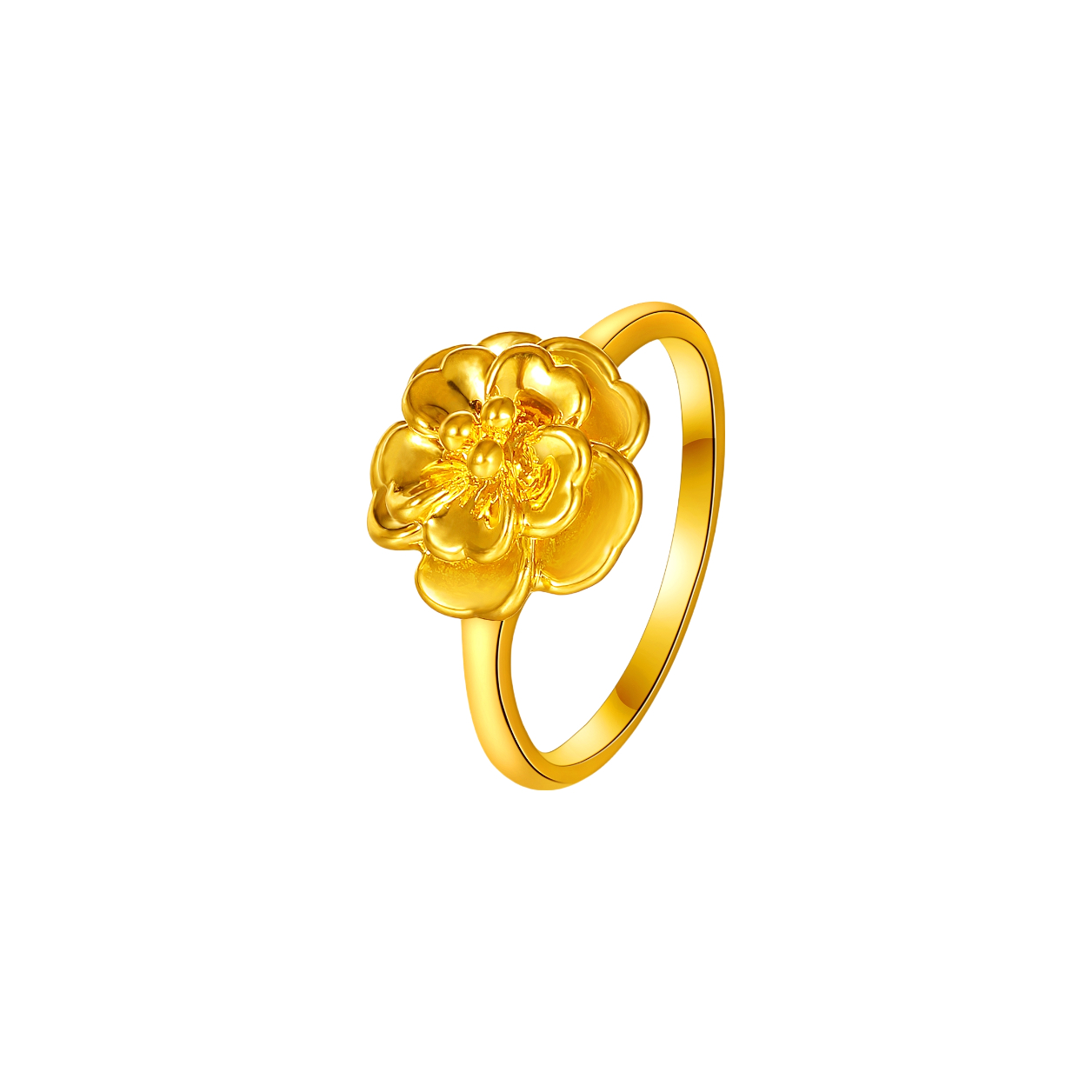 推荐商品：金至福 繁花似锦花开富贵足金戒指 J5D06