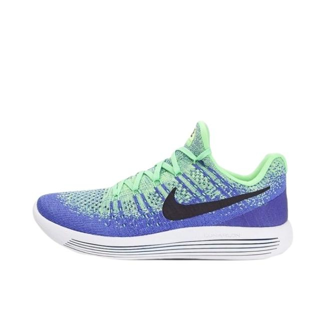 推荐商品：Nike LunarEpic Flyknit 2 登月 跑鞋 飞线编织防滑耐磨舒适轻便缓震透气织物运动潮流 Electro Green/Medium Blue 蓝绿