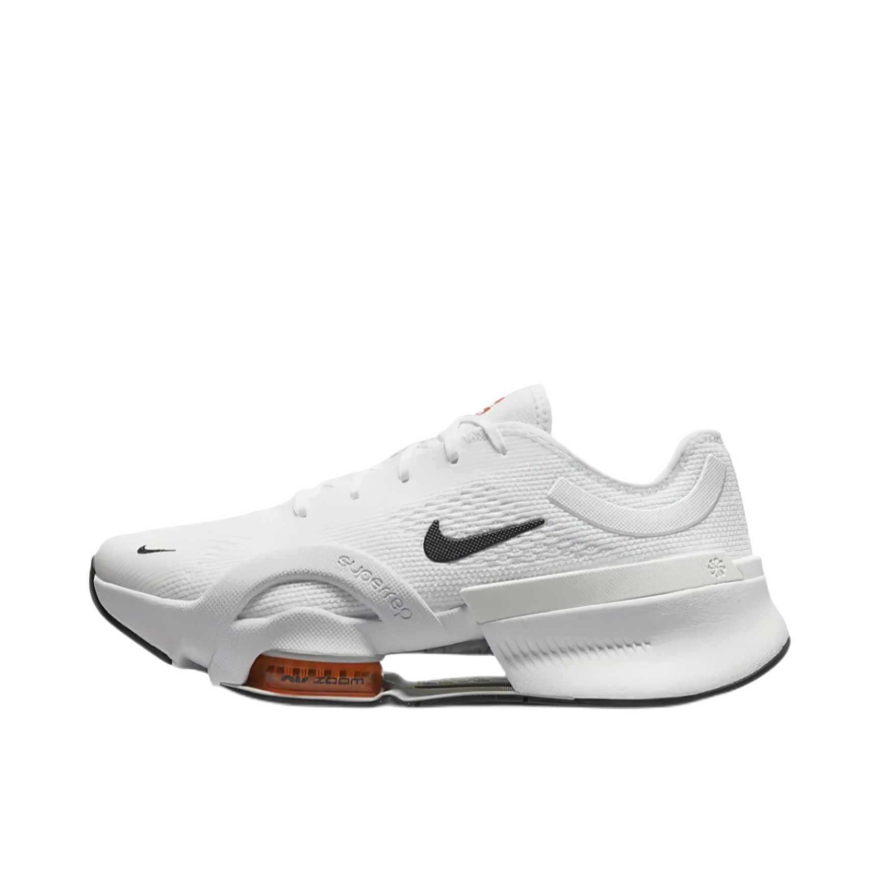 推荐商品：Nike Air Zoom SuperRep 4 减震舒适 休闲透气 可回收材料 耐磨防滑 训练鞋 白色/浅烟灰/热情红