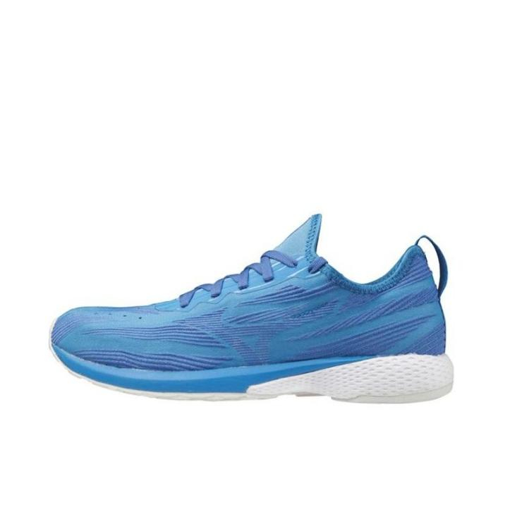 推荐商品：Mizuno/美津浓 Wave Aero 19 防滑耐磨 舒适轻便 透气 低帮 亮眼 跑鞋 蓝色/白色