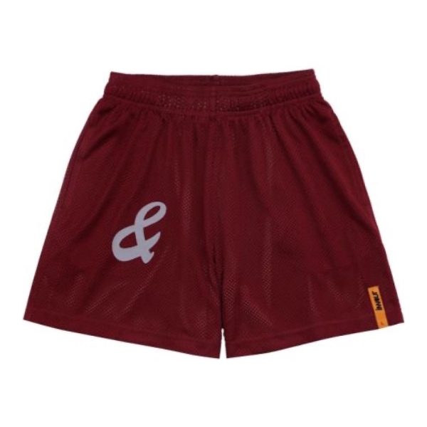 推荐商品：INNOUT 透气纯色复古四分运动短裤 男女同款 深红