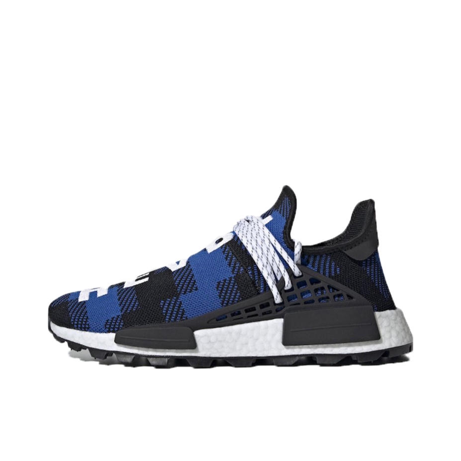 推荐商品：adidas Originals NMD Human Race 防滑耐磨 减震回弹 轻便透气 舒适百搭 织物 增高 运动休闲鞋 Pharrell/Billionaire Boys Cloud/Blue Plaid Pharrell Williams x BBC联名/黑