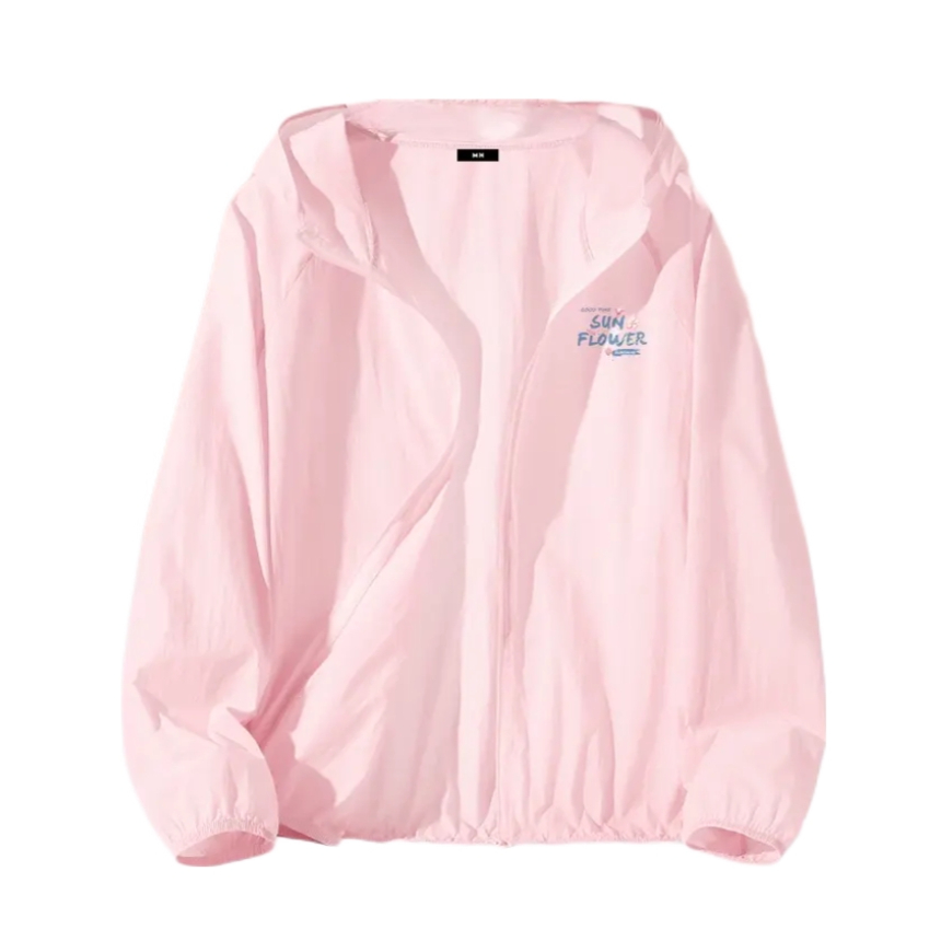 推荐商品：MH UPF50+原纱冰丝凉感薄款防紫外线连帽防晒衣 女装 MHZY-244278 粉/清爽花胸标