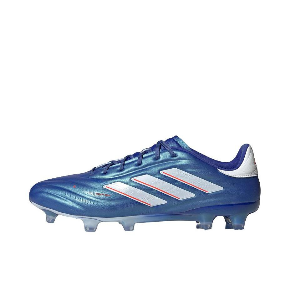 推荐商品：adidas Copa Pure 2.1 FG 顶级 胶质长钉 硬天然草场 比赛 防滑 足球鞋 蓝色/白色
