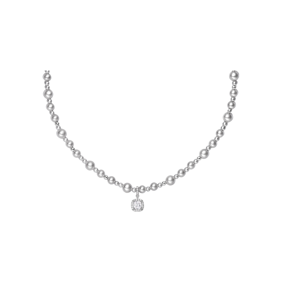 推荐商品：HEFANG Jewelry/何方珠宝 气泡方糖925银项链 HFM03705864