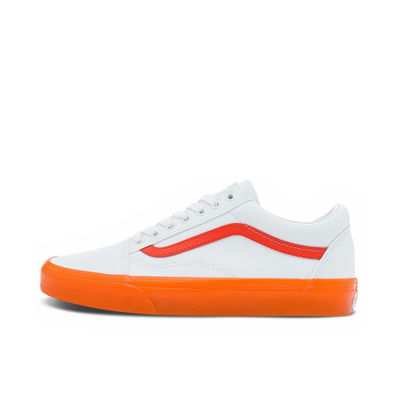 推荐商品：Vans/范斯 Old Skool 滑板鞋 板鞋 轻便防滑复古舒适经典 白色/橘色