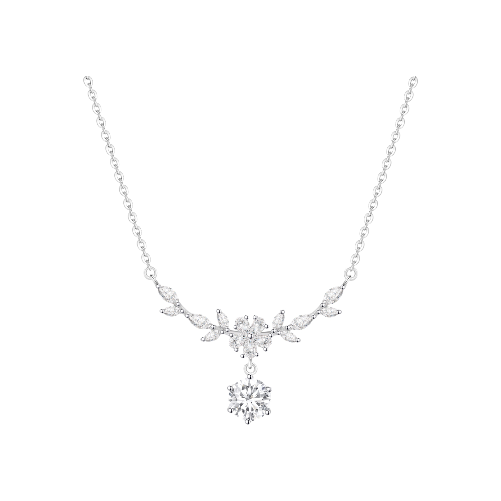 推荐商品：老凤祥 在逃公主紫藤花开表白足银/925银项链 LMB2355240530