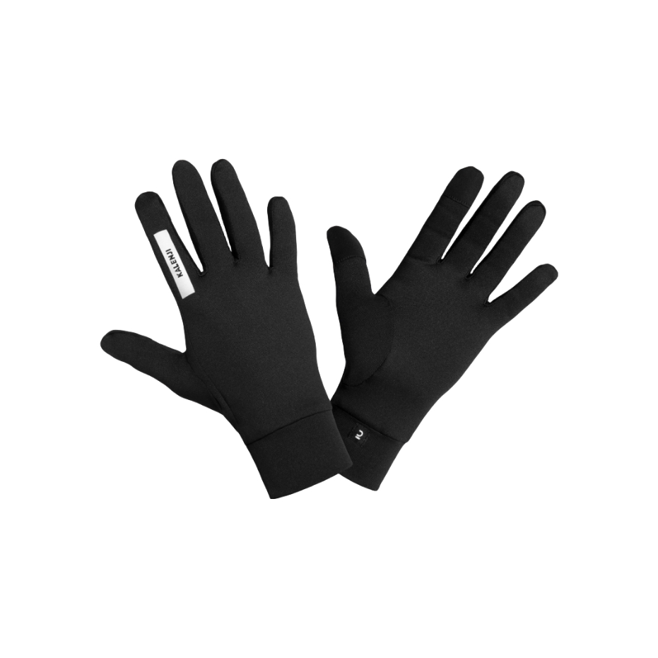 迪卡侬 手套 跑步骑车防风加绒款全指五指可触屏手套 4564121 黑色