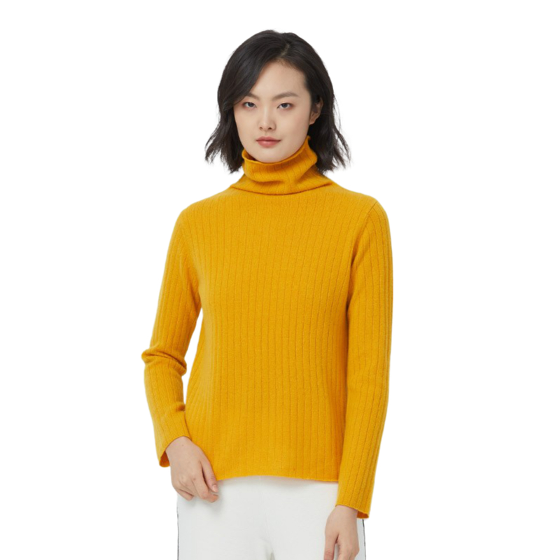 推荐商品：SNOW LOTUS/雪莲 山羊绒套头高领毛衣 女装 773162 黄