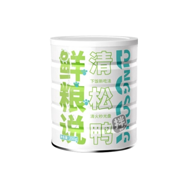 推荐商品：鲜粮说 清松鸭冻干肉松罐头狗狗零食去火泪痕管理降火