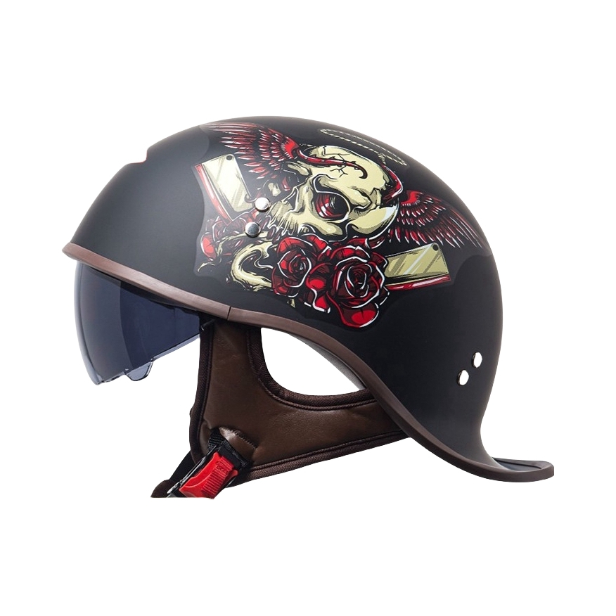 推荐商品：qudas 奇达士 复古 哈雷盔 电动车头盔 007