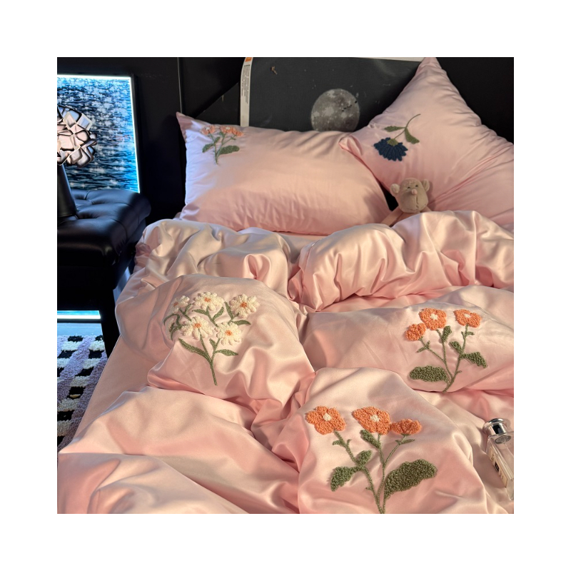 推荐商品：纯希 轻奢系列 水洗真丝 四件套 学生宿舍被单枕套被套