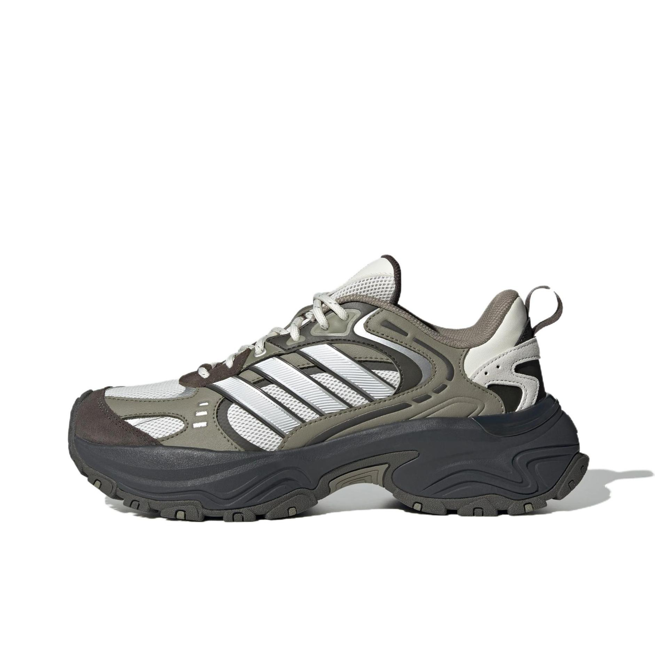 推荐商品：adidas Shadow Fever 跑鞋 缓震防滑耐磨简约时尚潮流百搭回弹轻运动 汉玉白/晶白/暗银金属