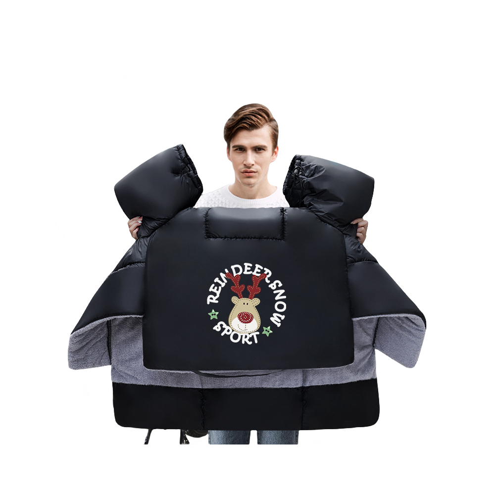 推荐商品：暖程 NC 冬季加绒加厚电瓶摩托双面防水防风罩小牛防寒神器