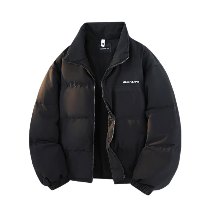 YKYB 字母logo印花立领长袖羽绒服 W54NYR497 纯黑
