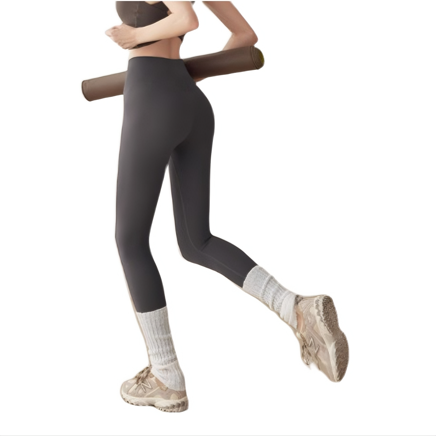 推荐商品：岚纹 无尴尬线普拉提紧身弹力速干提臀外穿高腰瑜伽裤 女装 DY宝山KZ1237 石墨灰