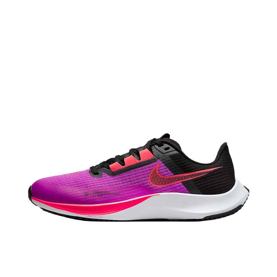 推荐商品：Nike Air Zoom Rival Fly 3 跑鞋 网面透气轻质缓震耐磨防滑织物回弹包裹性 紫色/黑色