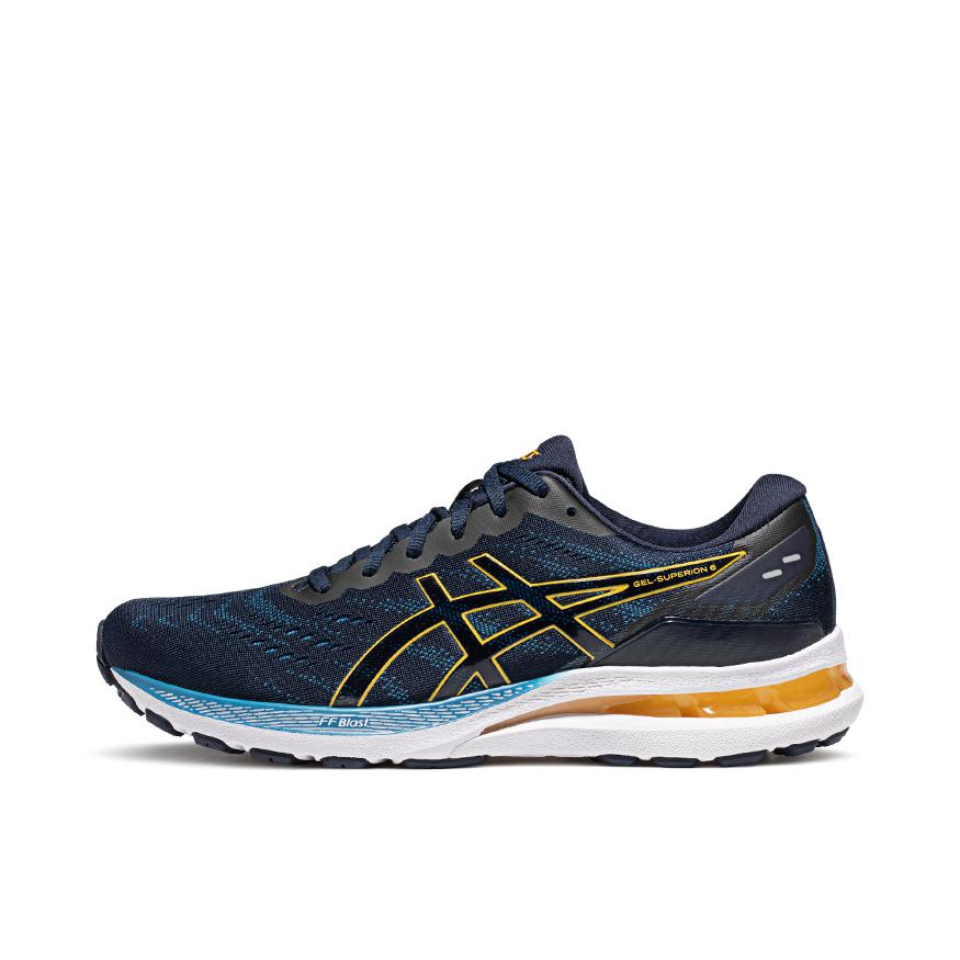 推荐商品：Asics/亚瑟士 Gel-Superion 6 稳定支撑 回弹 透气 耐磨 舒适百搭 跑鞋 男款/蓝色/黄色