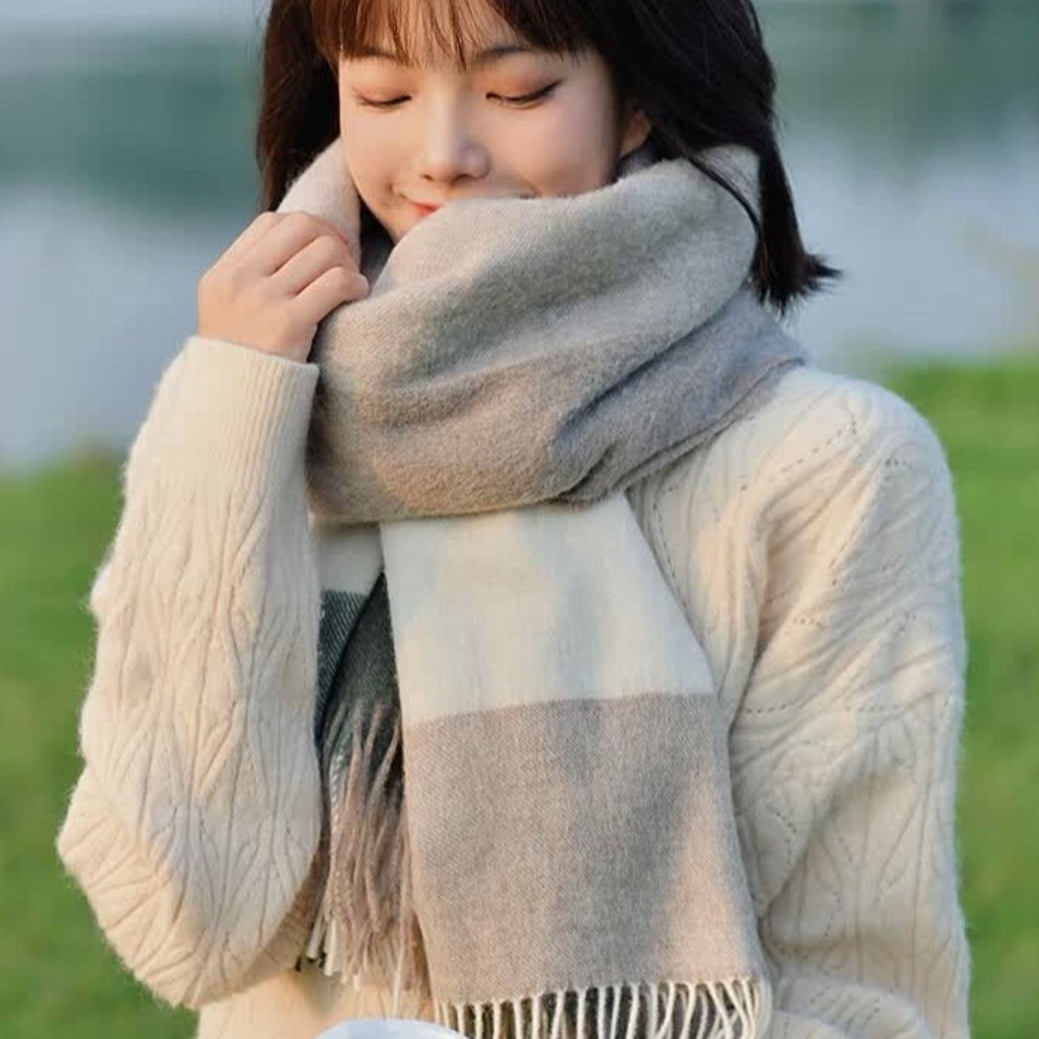 推荐商品：SIGGI 24AW保暖厚纯羊毛围巾 SI91470