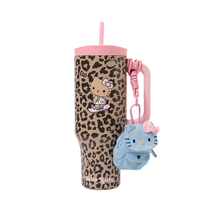 推荐商品：T-B-H/野兽派家居 Hello Kitty×tbh黑皮限定系列 1200ml 吸管式 304不锈钢 保温杯 3071250111 巨无霸