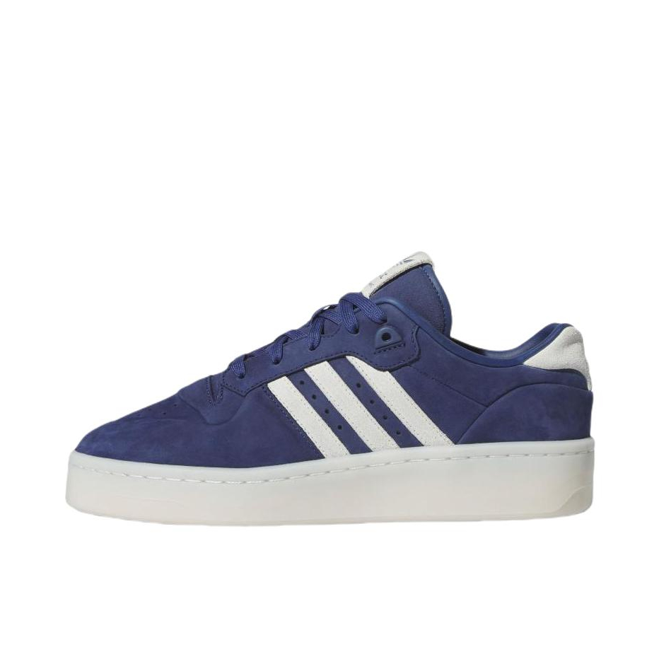 推荐商品：adidas Rivalry Lux 板鞋 舒适透气低帮圆头平跟复古百搭防滑 深蓝色/象牙白