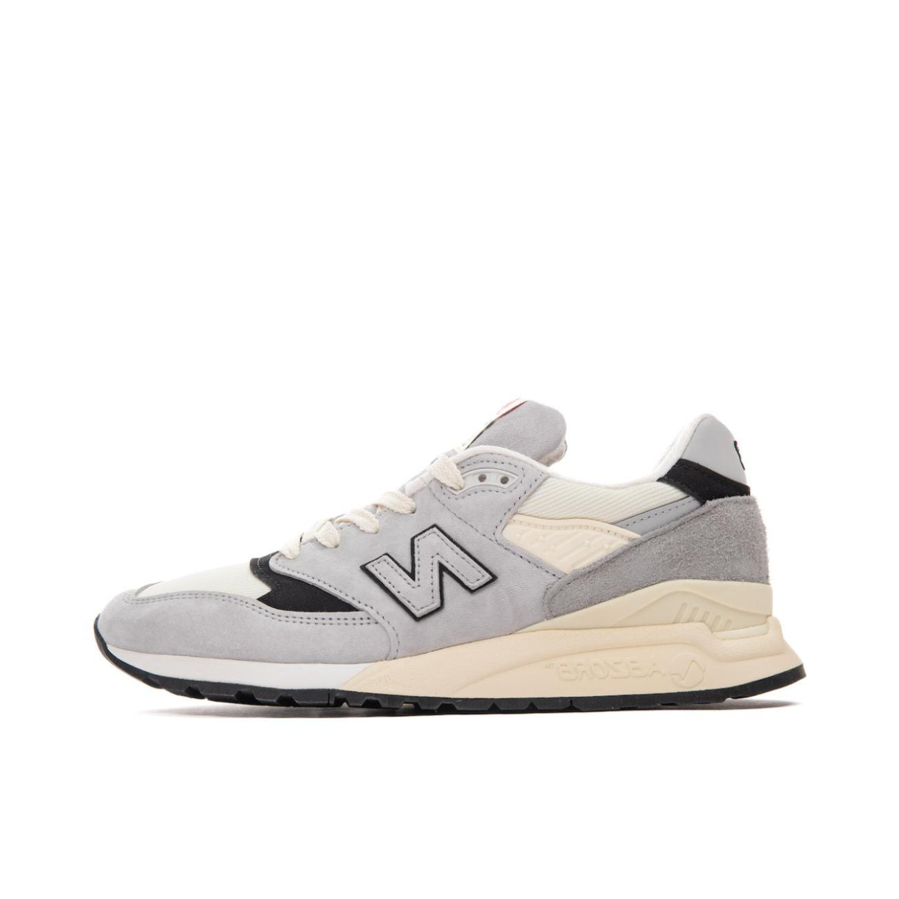 推荐商品：New Balance 998 跑鞋 复古慢跑织物网布舒适减震支撑低帮圆头 灰色/白色