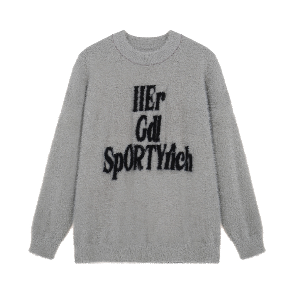 推荐商品：11Estranger  美式圆领套头长袖毛衣 男女同款 11E24S23 灰