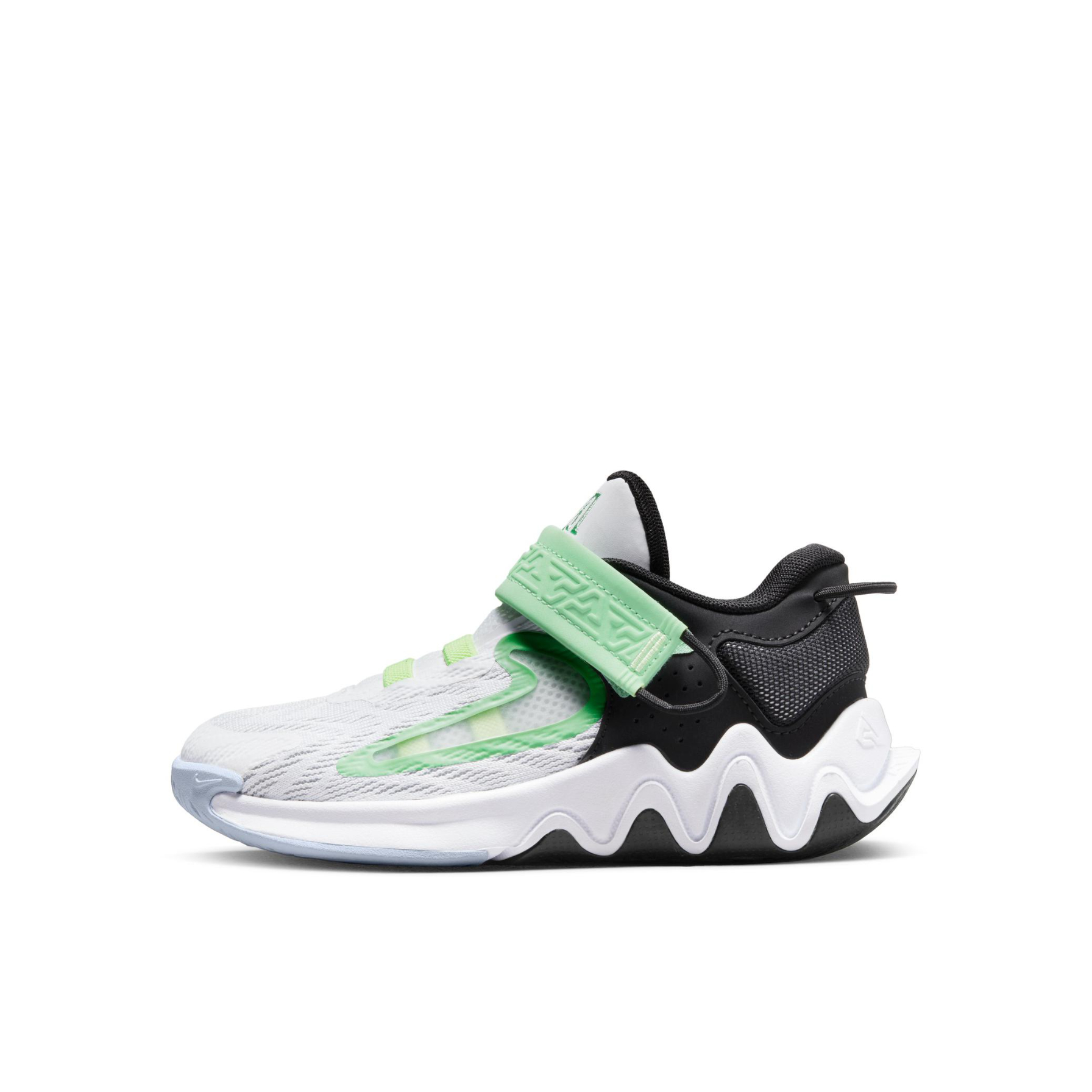 推荐商品：Nike  Giannis Immortality 2  耐磨 魔术贴 易穿脱 实战 运动 鞋 儿童  篮球鞋 小童/白色//微黄绿/雾灰