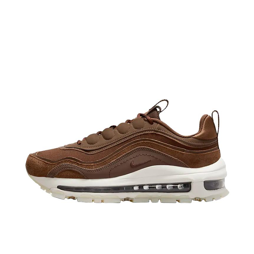 推荐商品：Nike Air Max 97 跑鞋 气垫减震全掌舒适透气防滑耐磨百搭复古织物合成革运动时尚圆头包裹性支撑 女款/棕色
