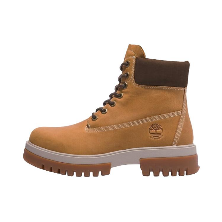 推荐商品：Timberland/添柏岚 简约百搭 厚底增高 防滑耐磨 防水 舒适软底 马丁靴 中帮/小麦色