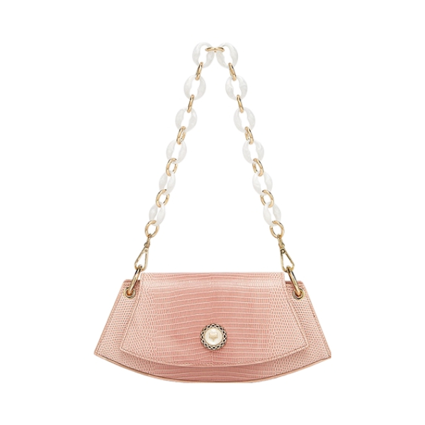 推荐商品：FOXER/金狐狸 中号时尚气质粉嫩精致渐变小众设计超纤合成革手提包月牙包腋下包单肩包斜挎包