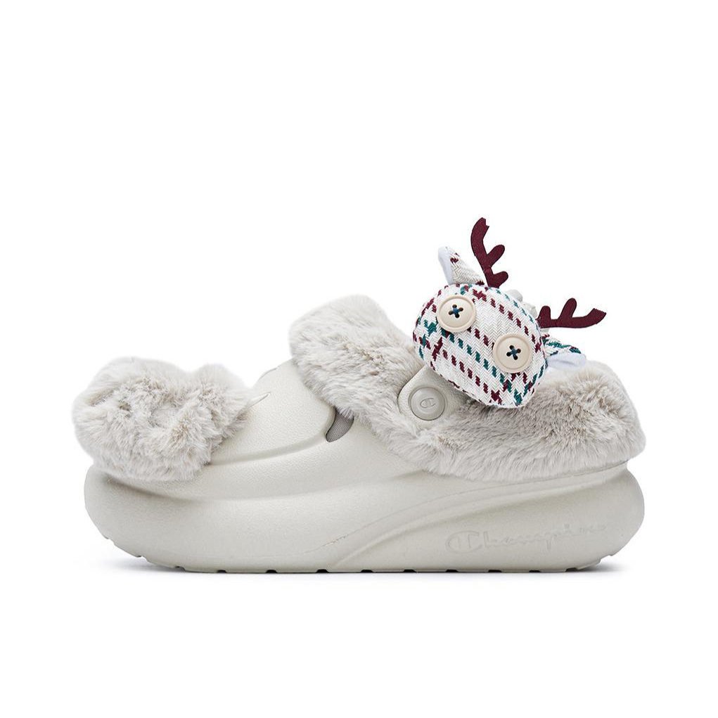推荐商品：Champion/冠军 毛绒 保暖 套脚 平跟 棉鞋 运动休闲鞋 U4DFASW03U 女款/浅灰色