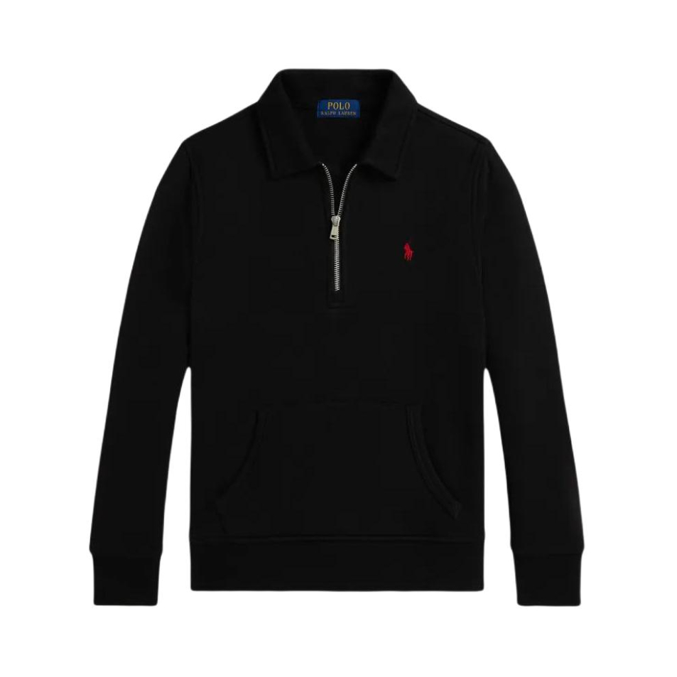 推荐商品：POLO RALPH LAUREN童装 抓绒拉链合身长袖Polo衫 男中大童 323952467 黑