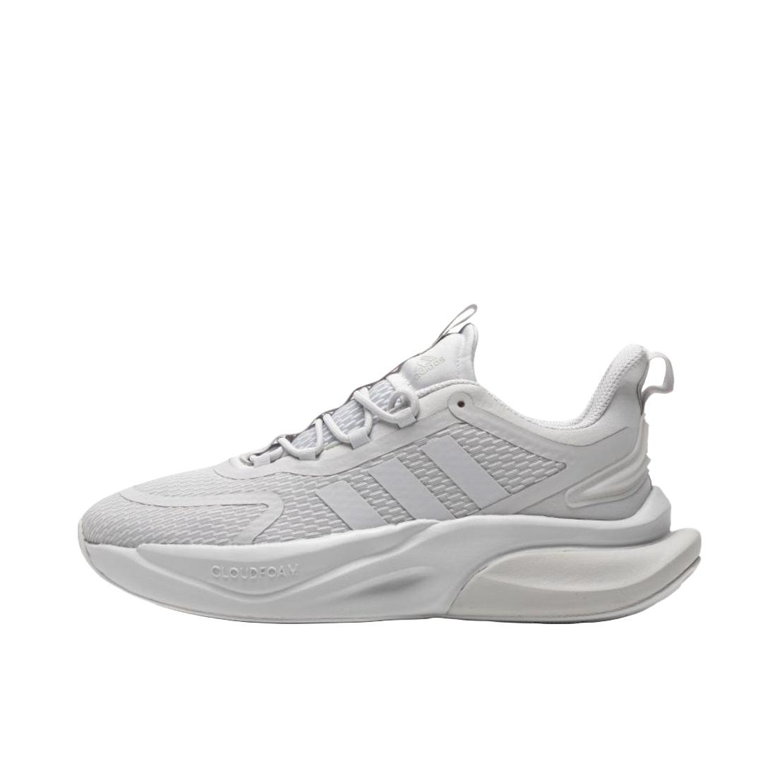 推荐商品：adidas Alpha Bounce+ 跑鞋 缓震防滑耐磨轻质网面透气织物轻运动 灰白