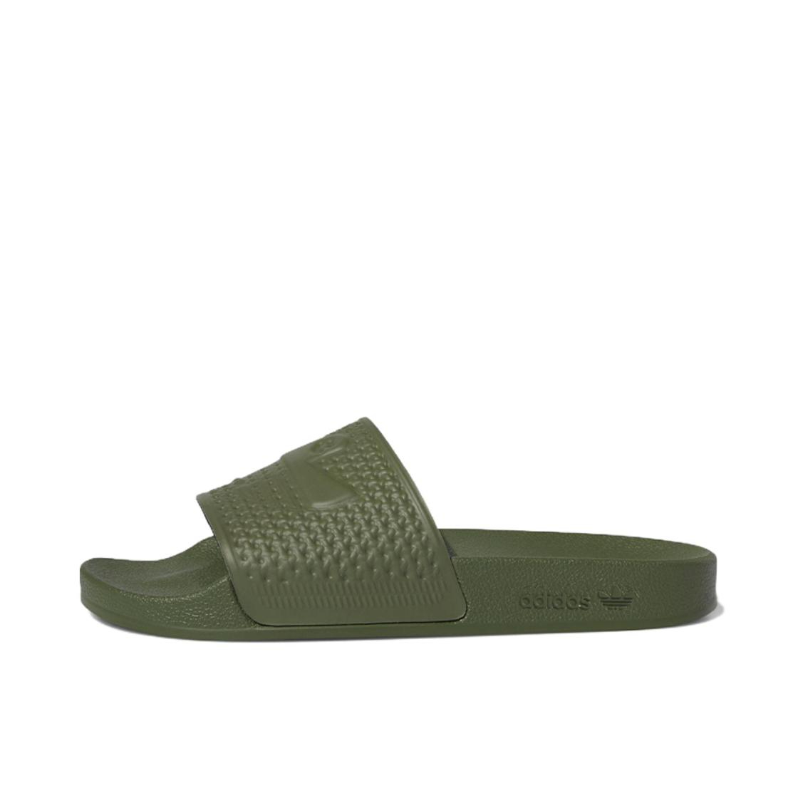 推荐商品：adidas Originals Shmoofoil Slides 轻便舒适 防滑耐磨 沙滩 百搭 一字 拖鞋 绿色