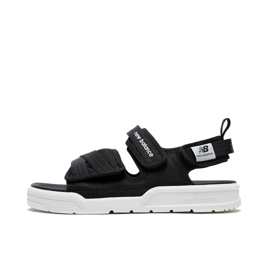 推荐商品：New Balance SDL3206 防滑耐磨 休闲运动 时尚百搭 舒适沙滩 一字带 露趾 平跟 魔术贴 凉鞋 黑色/白色