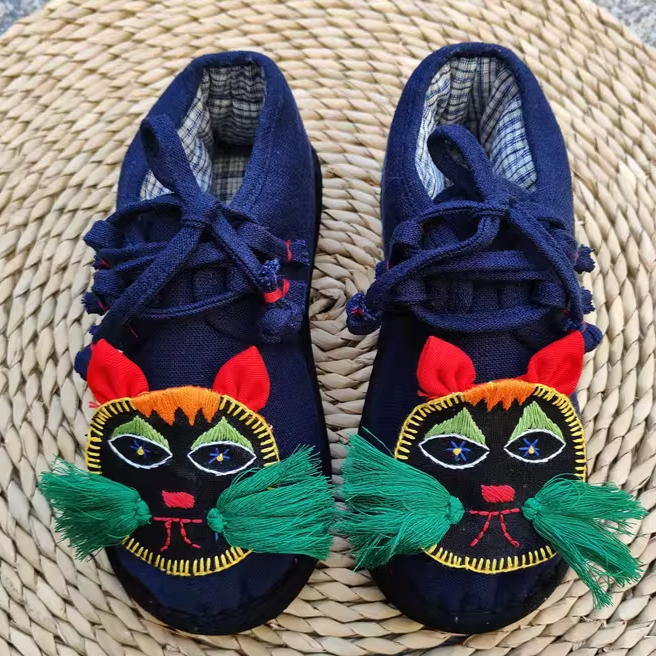 推荐商品：虎头鞋 棉鞋 百搭软底居家保暖 绿胡子/女款/蓝色