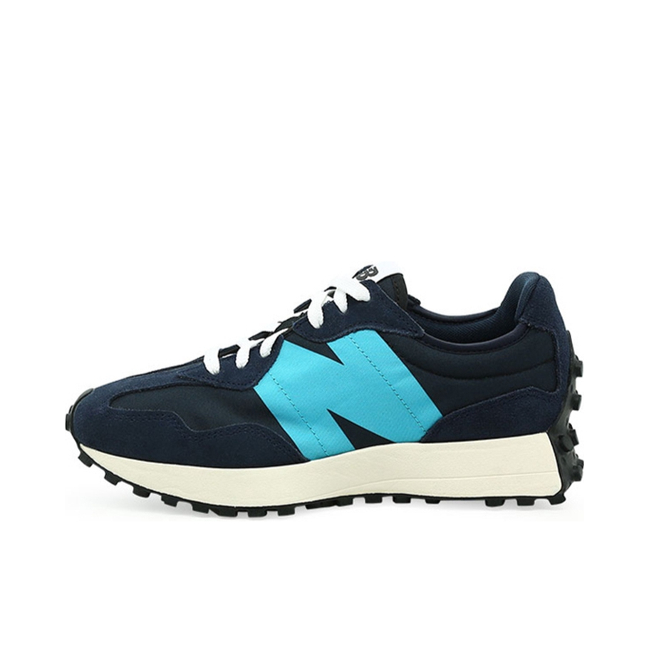 推荐商品：【IU同款】 New Balance 327 跑鞋 舒适复古防滑耐磨休闲透气减震拼接运动防水织物慢跑圆头 藏青/浅蓝