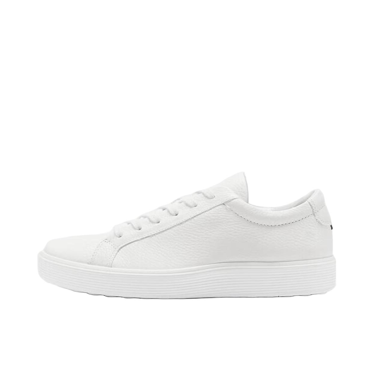 推荐商品：ECCO/爱步 Soft 60 板鞋 头层牛皮防滑耐磨休闲时尚软底高级感平底真皮防水 纯白色 