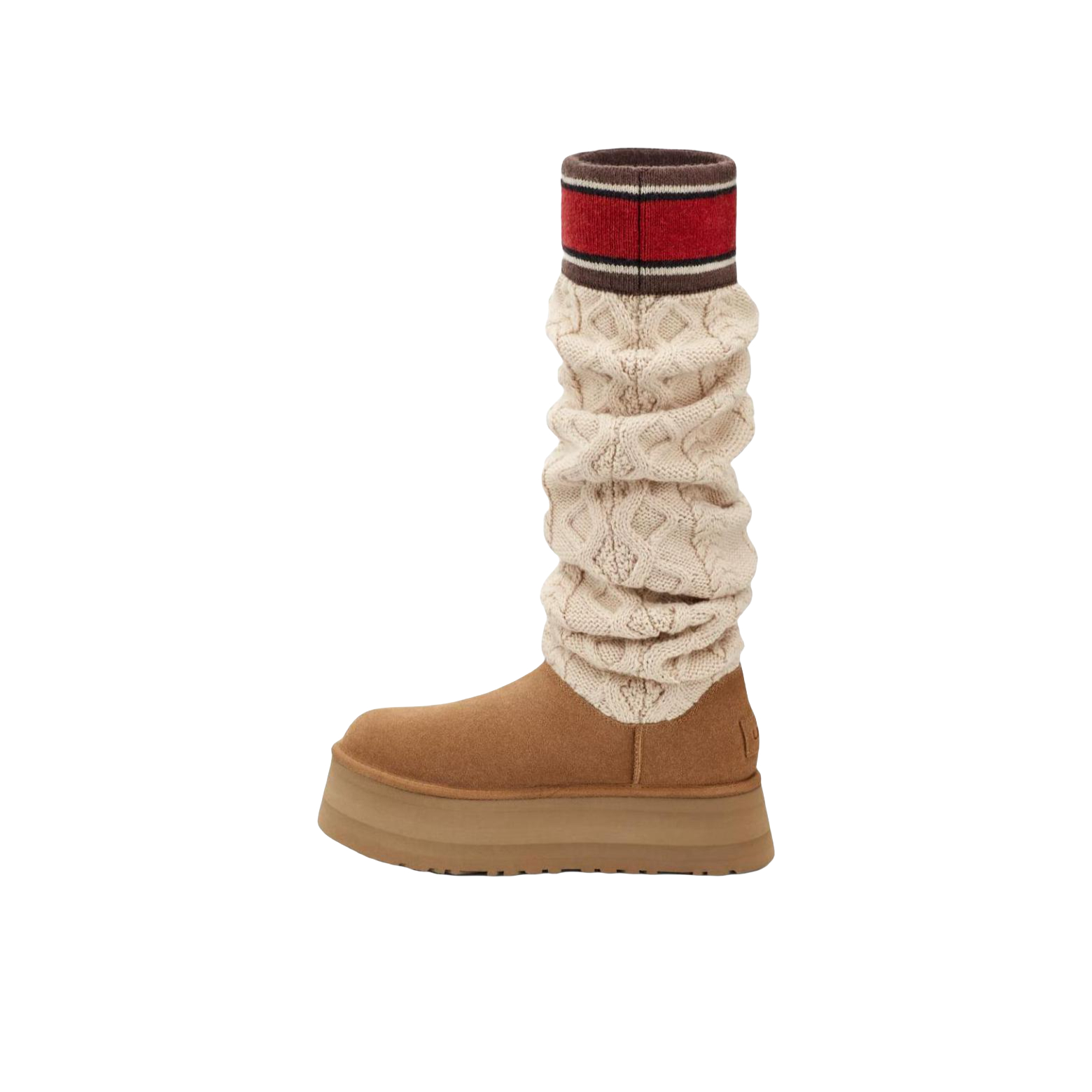 推荐商品：UGG Letter Tall 绒面革 套脚 舒适圆头 时尚 雪地靴 1144045 13 DEMARZO联名/白色/棕色