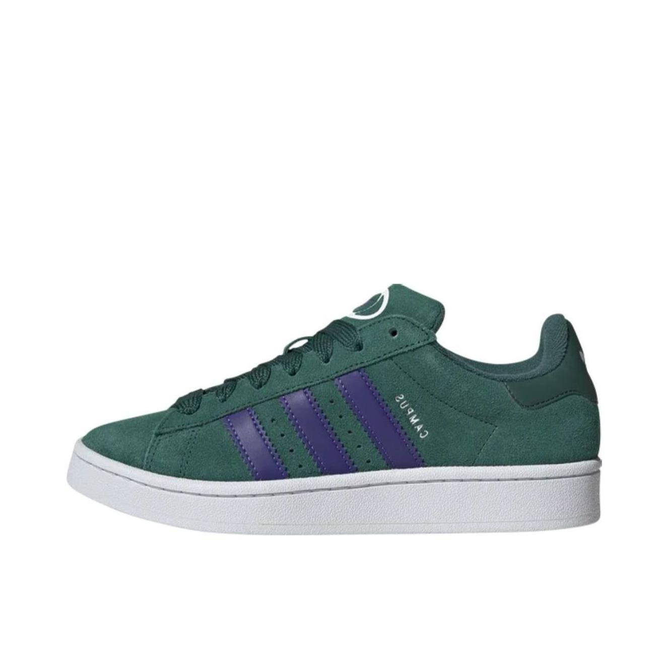 推荐商品：adidas Originals Campus 00s 板鞋 面包鞋 复古缓震透气轻便薄底贴合耐穿圆头包裹性平跟支撑 绿色/蓝紫色