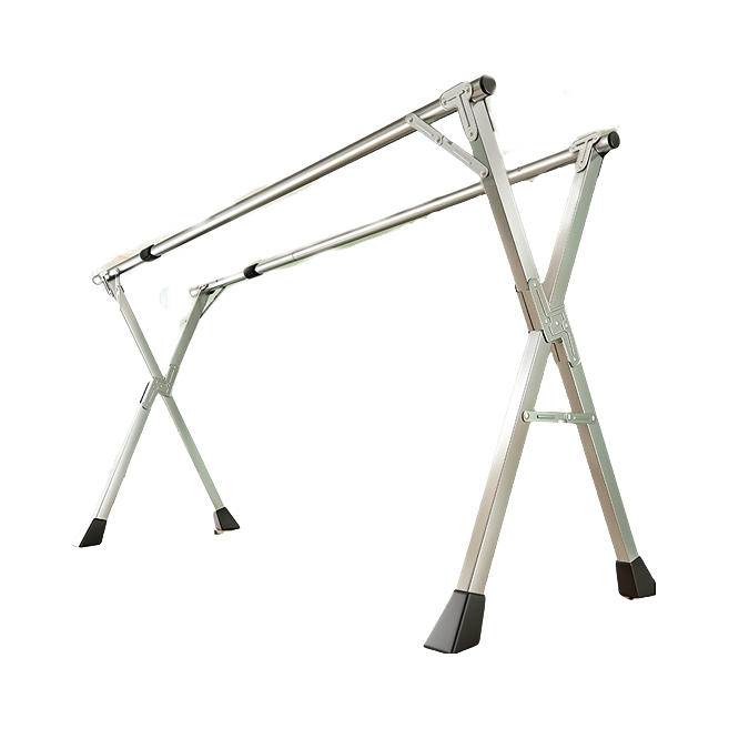 推荐商品：Miaoli/妙立 不锈钢材质 可伸缩x型 阳台室外晒被子折叠伸缩杆式双杆落地晾衣架