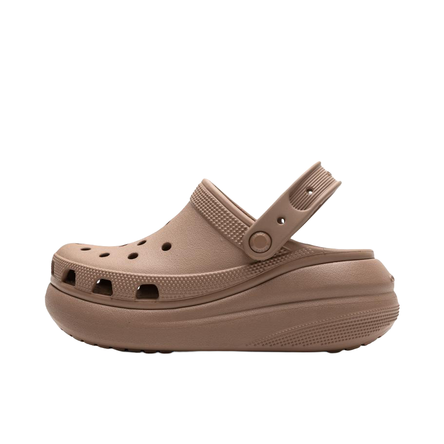 推荐商品：Crocs/卡骆驰 Classic Crush Clog 泡芙 包头 防水运动 增高 洞洞鞋 凉鞋 拿铁色