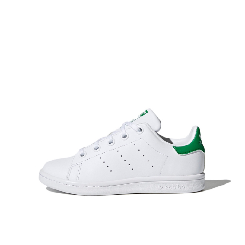 推荐商品：adidas Originals Stan Smith 防滑耐磨 舒适轻便 运动百搭 休闲 板鞋儿童 小童/白色/绿尾