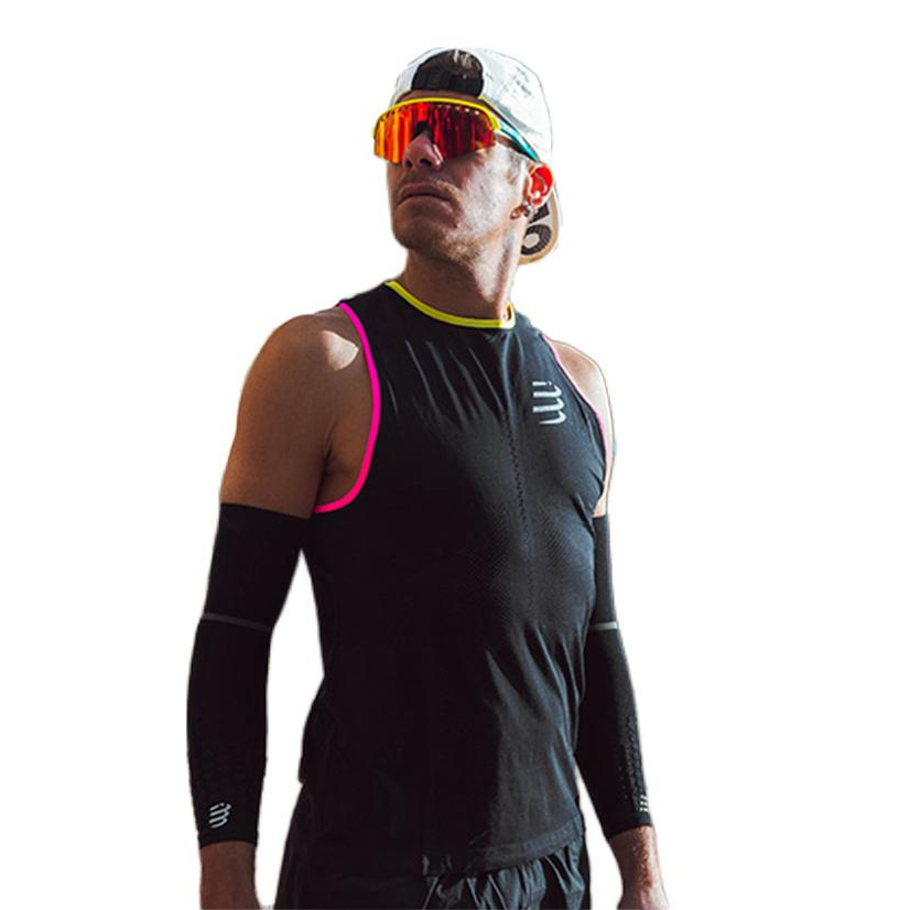推荐商品：Compressport 速干透气LOGO印花无袖背心 CS-AM00129B 24款/黑/明黄/霓虹粉