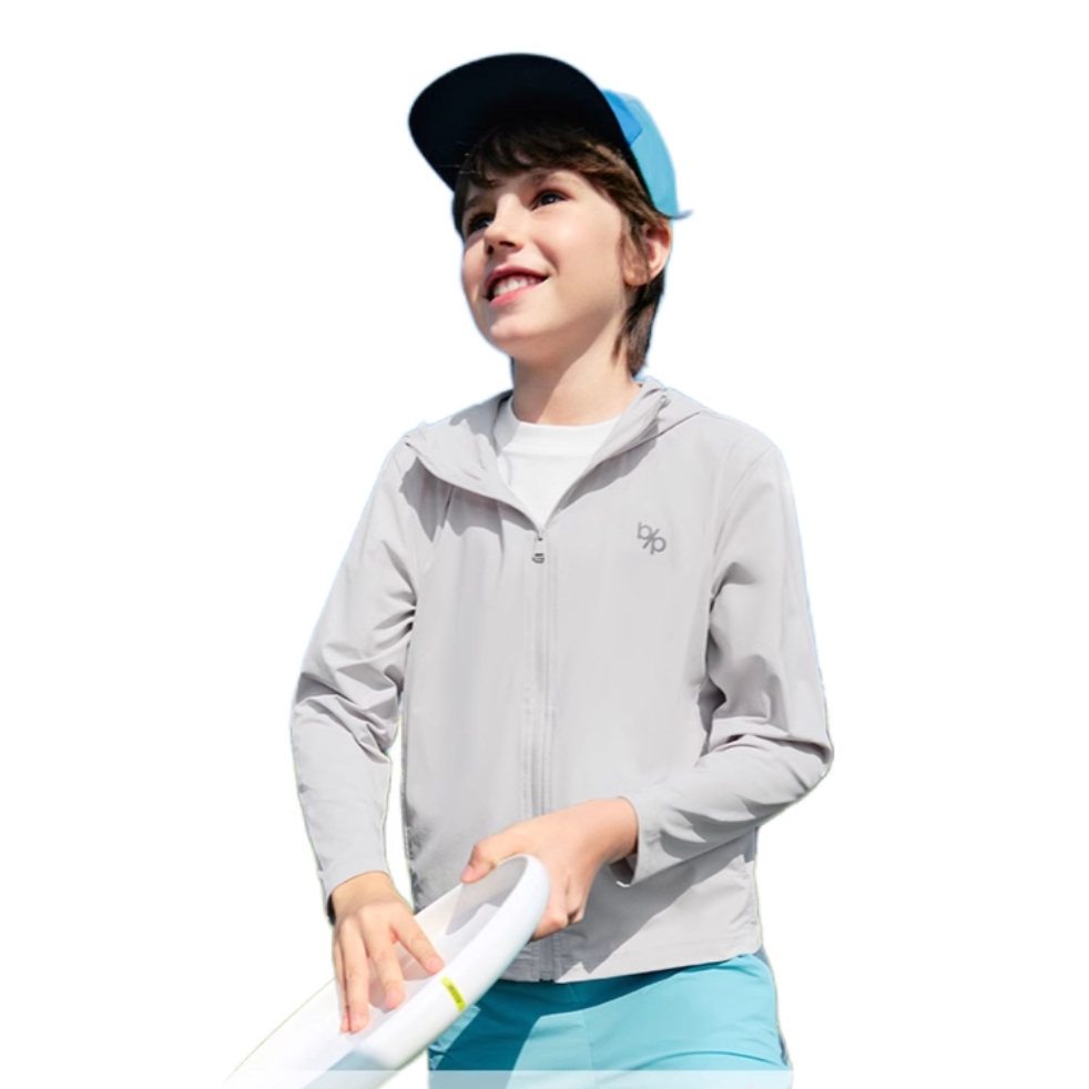 推荐商品：balabala/巴拉巴拉童装 拉链印花凉感防晒衣 中大童 208225105202 深空灰