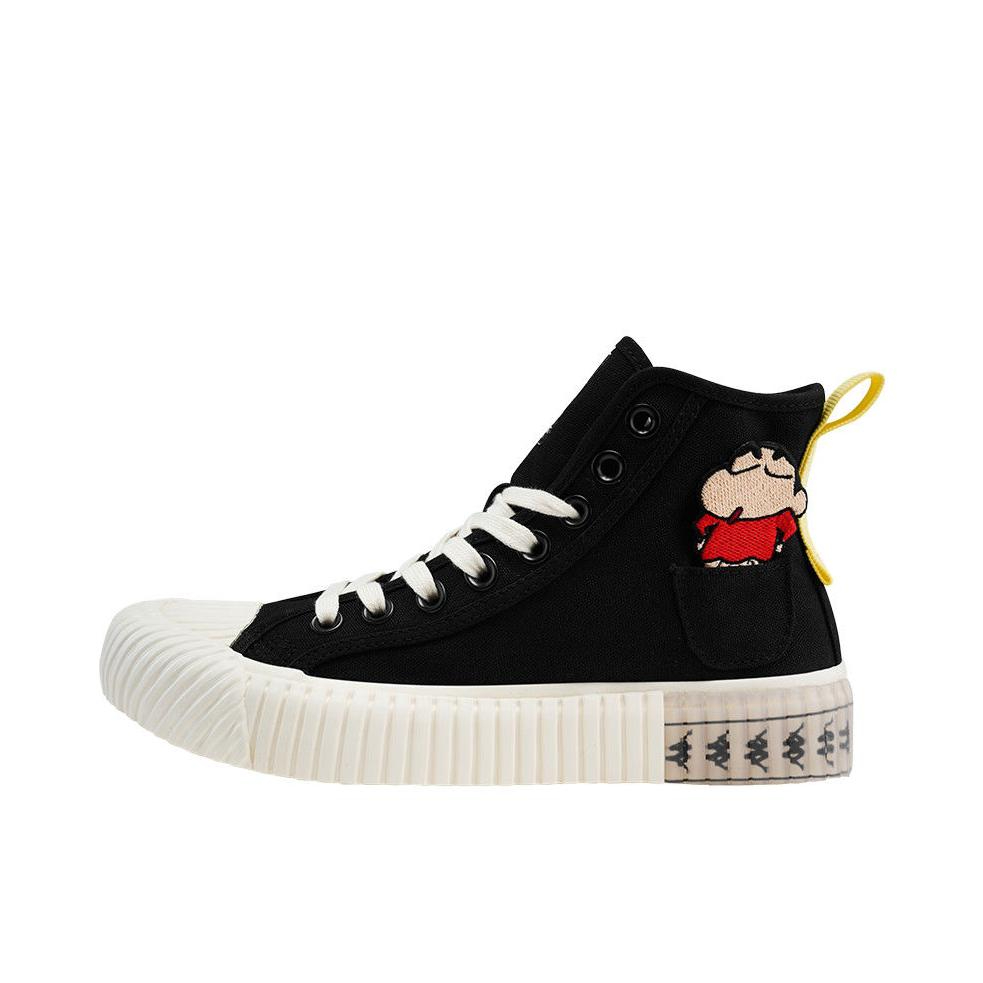 推荐商品：Kappa 中性 潮流 轻便透气 舒适耐磨 休闲时尚 包裹性 软底 织物 德训鞋 帆布鞋 K09Y5VS11 蜡笔小新联名/黑色